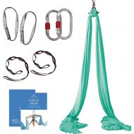 [아마존베스트]Aum Active Aerial Silks Beginner Kit - Acrobatic Flying Dance Yoga Trapeze Aerial Yoga Hammock Swing - Includes 9 Yards of Aerial Tricot Fabric, Hardware & Guide - for Rigging Poin