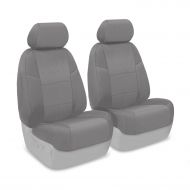 Coverking Custom Fit Front 50/50 Bucket Seat Cover for Select Suzuki Samurai Models - Polycotton Drill (Light Gray)