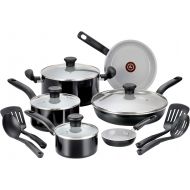 T-fal Cookw G917SE64 Initiatives Ceramic Nonstick Dishwasher Safe Toxic Free 14-Piece Cookware Set, Black
