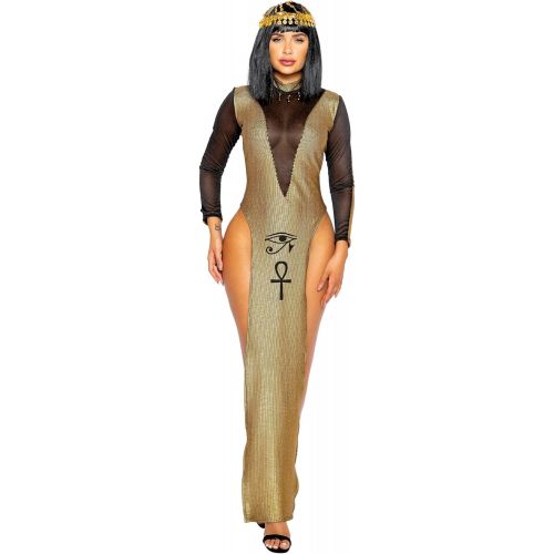  할로윈 용품Musotica Sexy Cleopatra Egyptian Queen Gold Dress Costume