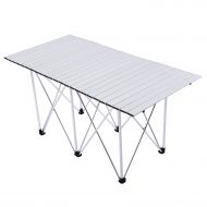 Camco Camp Solutions Aluminum Outdoor Folding Camping Table, 55.1x27.6x27.6, Compact and Easy Transport