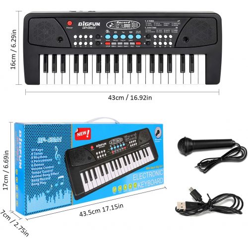  [아마존베스트]M SANMERSEN Kids Piano Keyboard, Piano for Kids with Microphone Portable Electronic Keyboards for Beginners 37 Keys Musical Toys Pianos for Girls Boys Ages 3-8