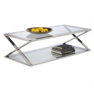 Sunpan 43571 Ikon Coffee Tables, Stainless Steel