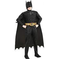 Rubies Costume Co The Dark Knight Batman Muscle Deluxe Costume for Boys, Includes a Jumpsuit and More