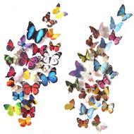 Heansun 80 PCS Wall Decal Butterfly, Wall Sticker Decals for Room Home Nursery Decor