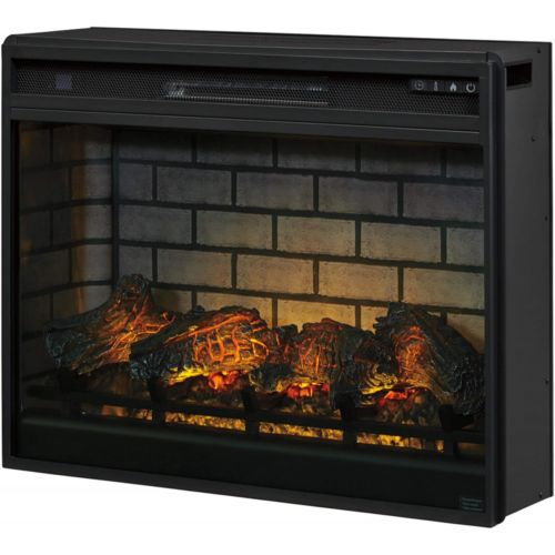  Signature Design by Ashley 30 Electric Fireplace Insert with LED, Remote Control, 7 Temperature and 5 Brightness Settings, Black