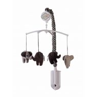 Bacati Elephants Unisex Musical Mobile Playing Brahms Lullaby for Attaching to US Standard Cribs, Grey