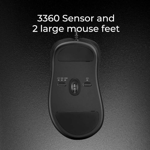 벤큐 BenQ Zowie EC2 Ergonomic Gaming Mouse for Esports Professional Grade Performance Driverless FPS Matte Black Non-Slip Coating Medium Size