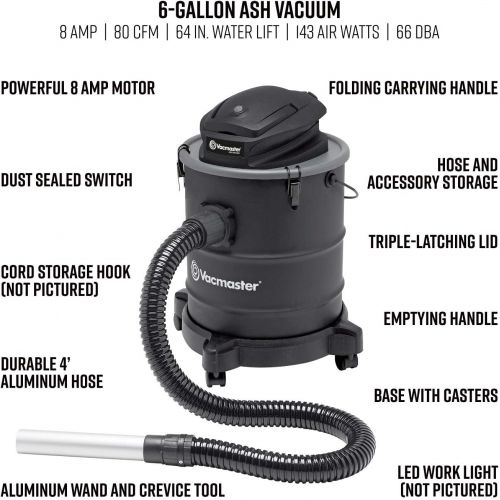  Vacmaster Ash Vacuum 6 Gallon 8 Amp (EATC608S)