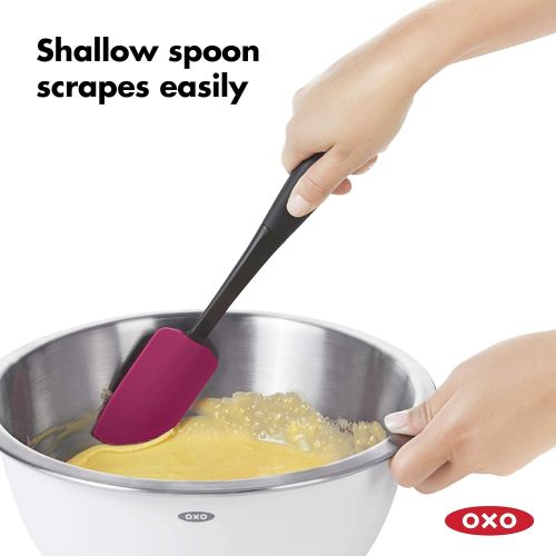 옥소 [무료배송]OXO Good Grips 3-piece Silicone Spatula Set, Raspberry/White/Green, 12-Inch