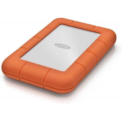  LaCie Rugged Mini 2TB External Hard Drive Portable HDD - USB 3.0 USB 2.0 Compatible, Drop Shock Dust Rain Resistant Shuttle Drive, For Mac And PC Computer (LAC9000298), orange