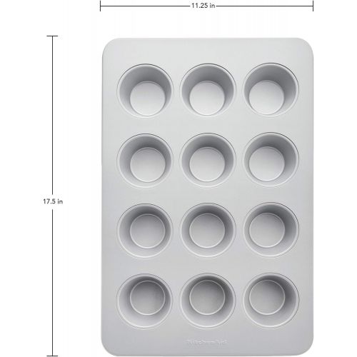키친에이드 KitchenAid Nonstick Aluminized Steel Muffin Pan, 12-Cup, Silver