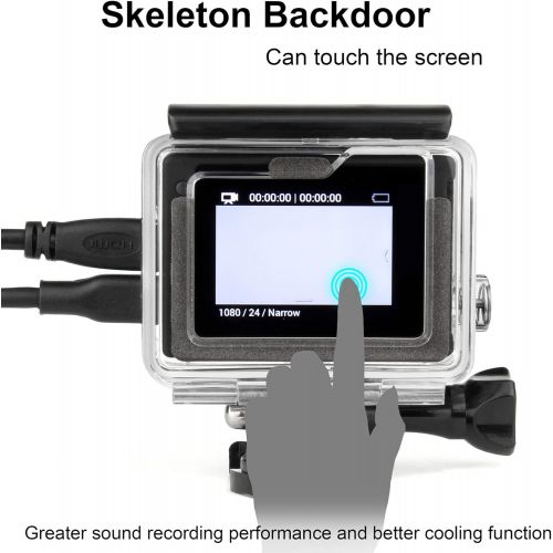  SOONSUN Side Open Protective Skeleton Housing Case for GoPro Hero 4 Black, Hero 4 Silver, Hero 3+, Hero 3 Cameras ? LCD Screen Touchable and Charging Without Removing The Housing C