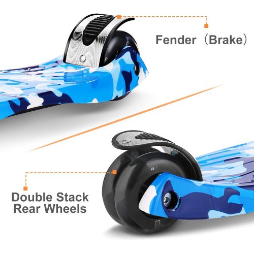  WeSkate Scooters for Kids, Lights Up Scooter for Girls Boys, Adjustable Height, Scooters for Children Ages 3-12