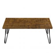 SLEEPLACE SVC18TB05S Wood and Metal, Rustic Brown Coffee Table