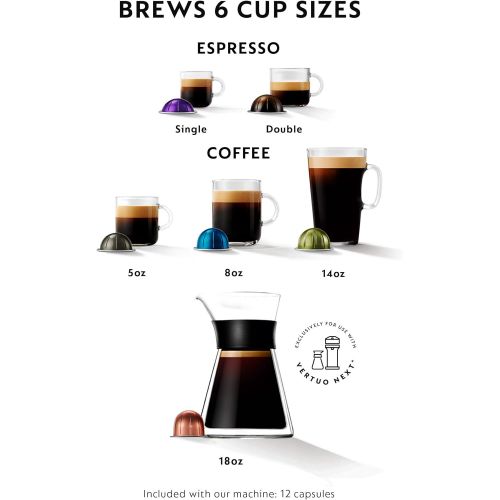 네슬레 Nestle Nespresso Nespresso Vertuo Next Deluxe Coffee and Espresso Machine NEW by DeLonghi, Pure Chrome, Single Serve Coffee & Espresso Maker, One Touch to Brew