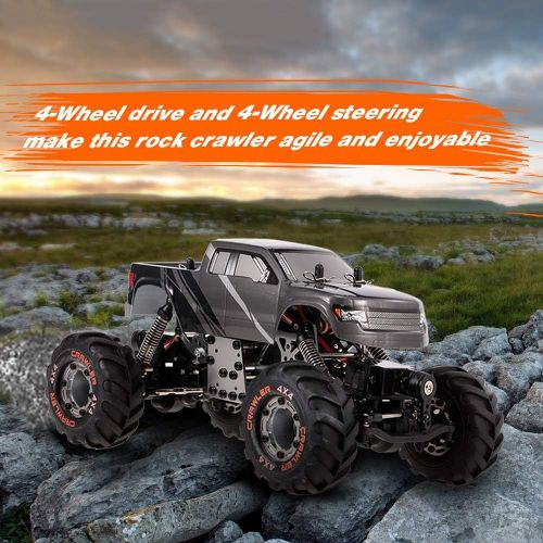  GoolRC 2098B RC Car for Kids and Adults, 1/24 Scale 2.4GHz Remote Control Car, 4WD 4WS Devastator Rock Crawler with Double Servo Off-Road RC Electric Toy Car RTR