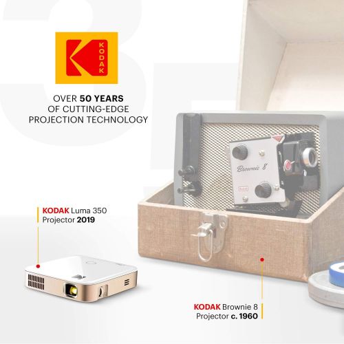  KODAK Luma 350 Portable Smart Projector Powerful Ultra HD Rechargeable Video Projector Android 6.0 - Includes Soft Case