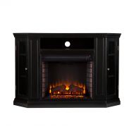 Southern Enterprises Claremont Convertible Media Electric Fireplace 48 Wide, Black Finish