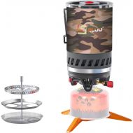 BLUU SOLO Backpacking Camping Propane Stove, Outdoor Portable Camp Gas Stoves Burner with Pot and French Coffee Press, Hiking Hunting Fishing Emergency & Survival (0.9-Liter)
