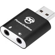 USB External Sound Card Adapter - USB A Audio Adapter External Sound Card, Plug&Play with 4-PIN Microphone Jack for MacBook, Windows, Linux, Laptop, PC, PS4