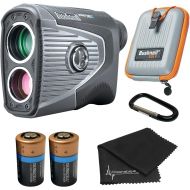 Wearable4U Bushnell PRO XE Advanced Laser Golf Rangefinder with Included Carrying Case, Carabiner, Lens Cloth, and 1 Extra CR2 Battery Bundle