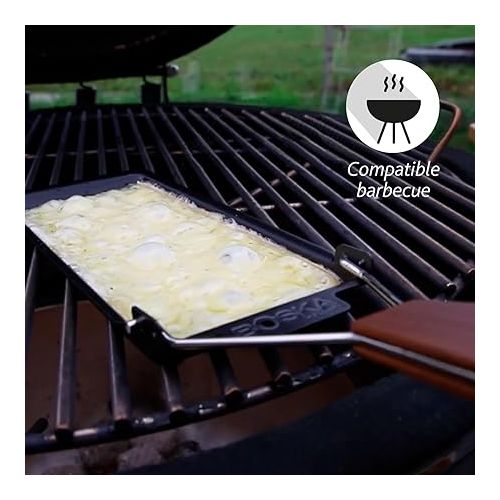  Boska Raclette Grilling Set - Partyclette To Go Vienna Set - Suitable for Cheese, Meat, Fish, and Vegetables - Portable Non-Stick - Dishwasher Safe Wedding Registry Items