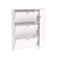 Tvilum 41065uuuu Bright Shoe Cabinet 3 Flap, 1 Door, White High Gloss