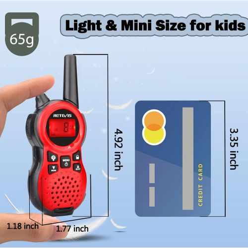  [아마존베스트]Retevis RT38 Walkie Talkie for Kids 22 Channels Toy and Gifts 2 Way Radio with Backlit LCD Flashlight for Boys and Girls to Outside, Camping, Hiking(Red, 2 Pack)