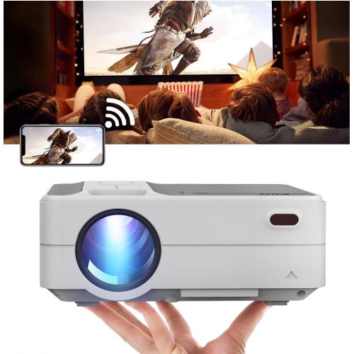  EUG Mini Projector for Outdoor, iOS Android Phone, Wireless HD Projector with WiFi, 1080P YouTube Supported, Portable Video Projector Camping Backyard Movie Nights, Proyector Home Ente