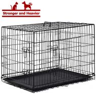 BestPet Dog Crate Dog Cage Extra Large Metal Wire Home Folding Double-Door Dog Kennel with Handle and Divider 42 48