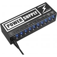 Donner DP-2 Guitar Pedal Power Supply High Current 10 Isolated DC Output for 9V/12V/18V Effect Pedals