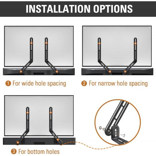  Mounting Dream Soundbar Bracket Sound Bar TV Mount Designed for TVs with Protruded Bottom on Back - Holds Up to 15 lbs - with Adjustable Arm and L-Shaped Bracket for Mounting Above