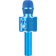 BONAOK Wireless Bluetooth Karaoke Microphone,3-in-1 Portable Handheld karaoke Mic Speaker Machine Christmas Birthday Home Party for Android/iPhone/PC or All Smartphone(Q37 Blue)