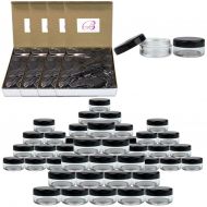 Beauticom 5G/5ML Round Clear Jars with Black Lids for Acrylic Powder, Rhinestones, Charms and Other Nail Accessories - BPA Free (Quantity: 500pcs)