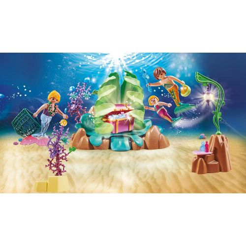 플레이모빌 Playmobil 70368 Magic Korallen-Lounge der Meerjungfrauen Game Set, with Light Effect and collectable Beads