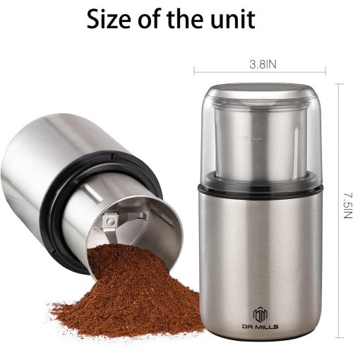  DR MILLS DM-7452 Electric Dried Spice and Coffee Grinder, Grinder and chopper,detachable cup, diswash free, Blade & cup made with SUS304 stianlees steel