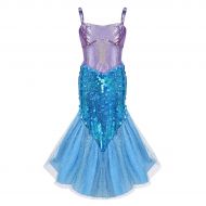 Agoky Girls Kids Little Mermaid Princess Party Dress Fairy Tales Costume Cosplay Fancy Dress