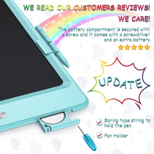  [아마존베스트]KOKODI LCD Writing Tablet, 10 Inch Colorful Toddler Doodle Board Drawing Tablet, Erasable Reusable Electronic Drawing Pads, Educational and Learning Toy for 2-6 Years Old Boy and G