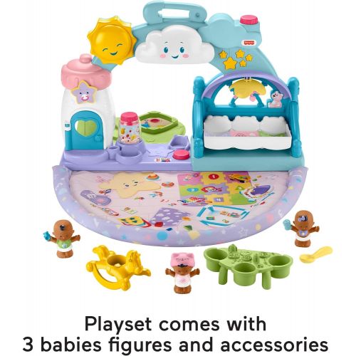  Fisher-Price Little People 1-2-3 Babies Playdate Musical playset with 3 Black Baby Figures for Toddlers and Preschool Kids