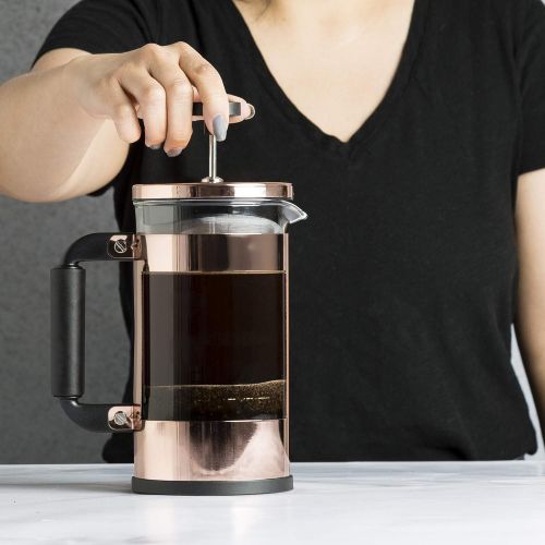  [아마존베스트]Primula Melrose French Tea Maker, Stainless Steel Coffee Press, Premium Filtration with No Grounds, Heat Resistant Borosilicate Glass, 8 Cup, Copper