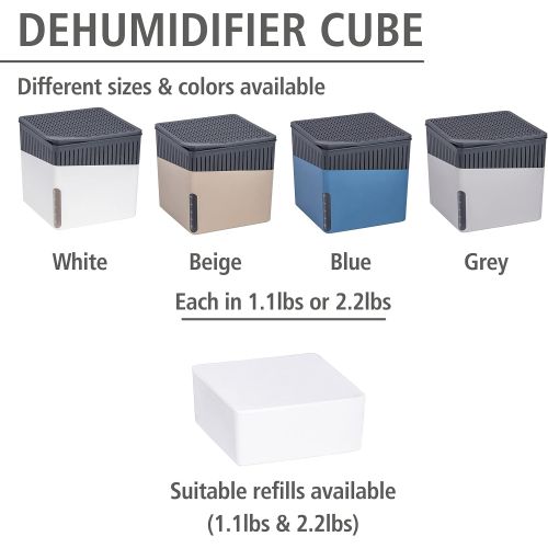  Wenko WENKO 50260100 Raumentfeuchter Cube Nachfueller 500 g, Luftentfeuchter, Nachfuellpack, Calciumchlorid, 10 x 10 x 5 cm, weiss