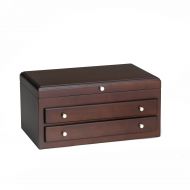 Wallace Large Jewelry Chest with 2 Drawers Dark Walnut