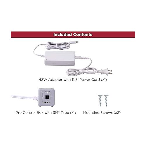  BLACK+DECKER LEDUC-48WP Push Wire Under Cabinet Light 48W Plug-in Power Kit, White