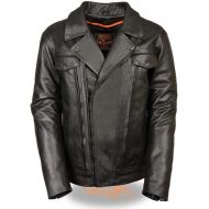 Milwaukee Leather-LKM1720-Mens Utility Pocket Vented Cruiser Leather Jacket (LARGE)