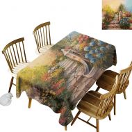 Kangkaishi kangkaishi Flower Easy to Care for Leakproof and Durable Long tablecloths Outdoor Picnic Opium Poppy Field and Beautiful Yard Sunset Over The Ocean Under The Clouds Picture W70 x L