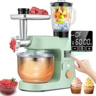 Huanyu 9 in 1 Stand Mixer Multifunctional Electric Kitchen Mixer LED Touch Screen Fermentation Dishwasher Safe with Meat Grinder Vegetable Slicer