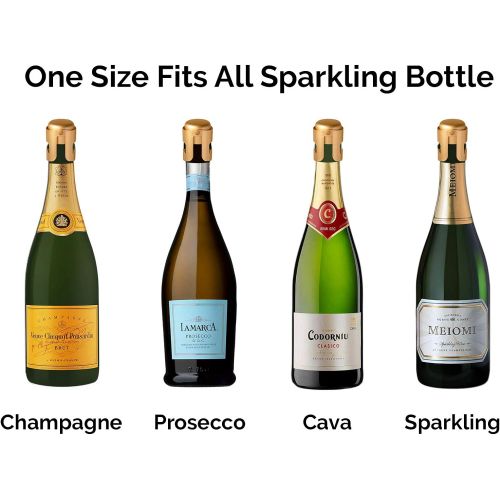 [아마존베스트]AMICA Gold Champagne Stopper, Designed in France, Bottle Sealer for Cava, Prosecco, Sparkling Wine, Gold Plated, No Sharp Edge, Simple Design, No Leaks, No Spills, Fizz Saver, Passed 13