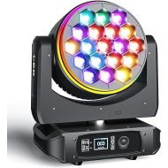 Moving Head Lights with 19X40W RGBW LEDs Bee Eye Stage Lights, Featuring Macro/Strobe/Dimmer/Pan/Tilt/Zoom and Rotating DMX512 DJ Light for Wedding Party Club Christmas(with Strip)