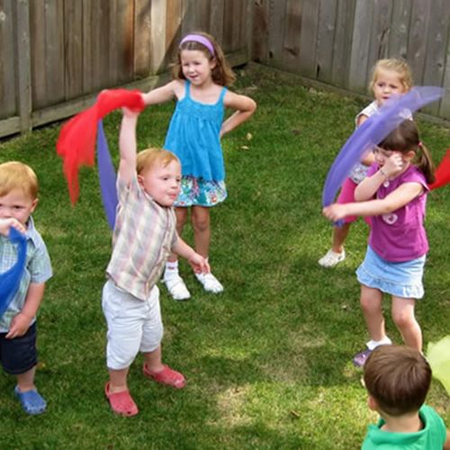  [아마존베스트]Granmp 24 Pieces Scarves for Music and Movement Juggling Dance Scarves Square Dancing Scarves Magic Scarves Rhythm Band Scarves Play Scarves for Kids, 24 x 24 inch
